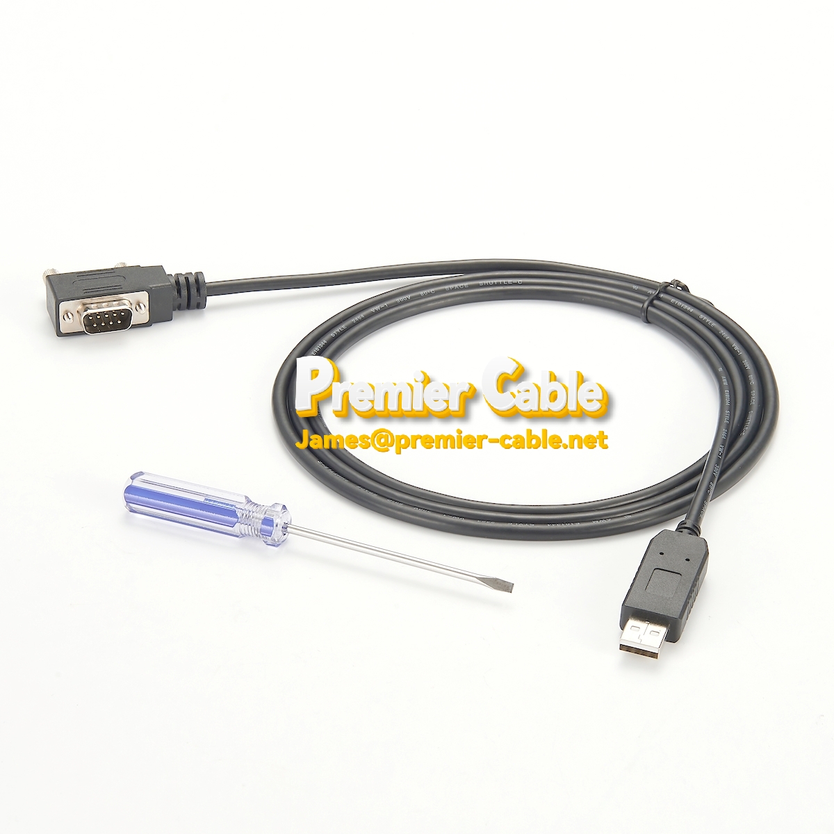 DB9 RS232 Serial Cable 90 Degree Left Angled
